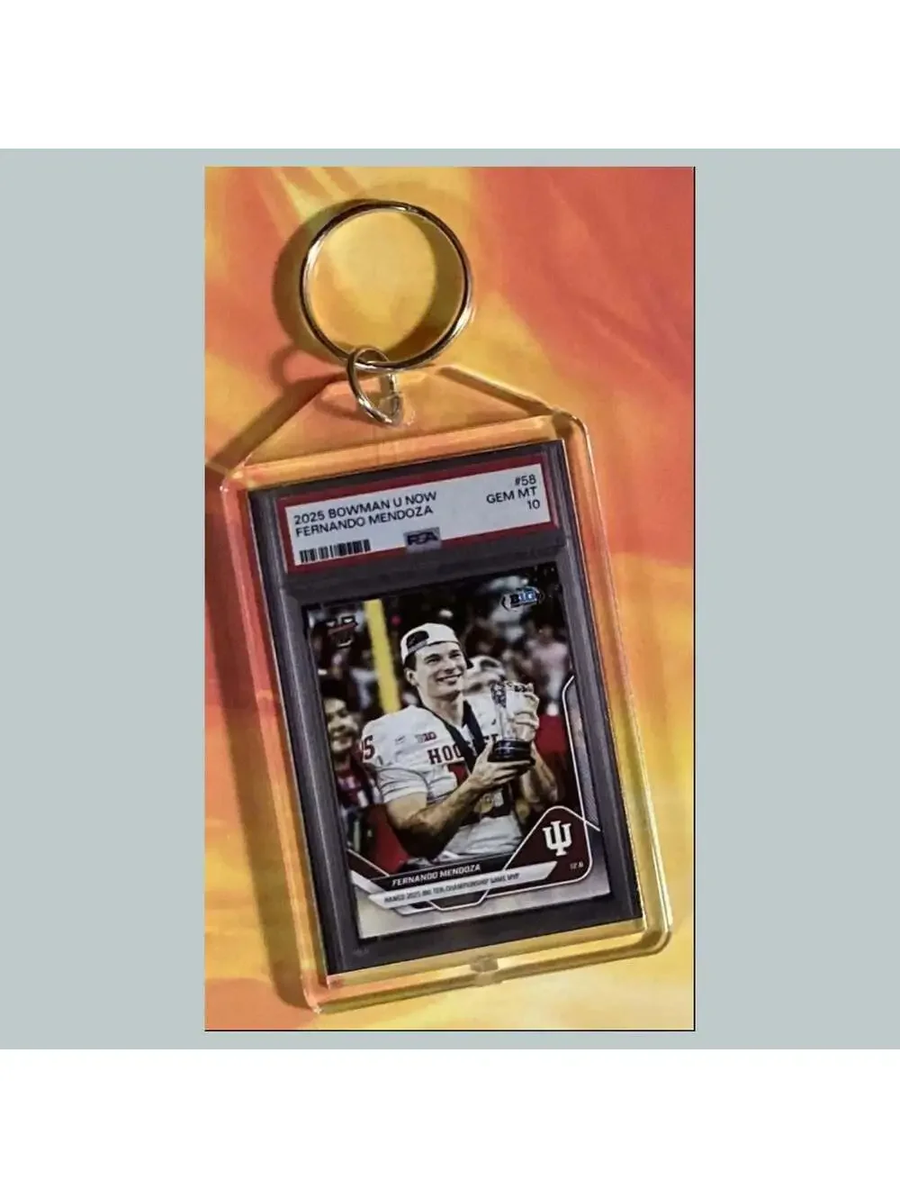 3727 Fernando Mendoza 2025 Bowman U Custom Hand Made Keychain